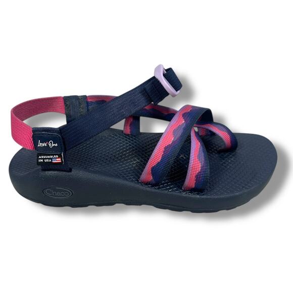 Chaco x Thomas Rhett Sandals Women's 9 Black Pink Mountain Sunset Straps USA - Picture 1 of 8